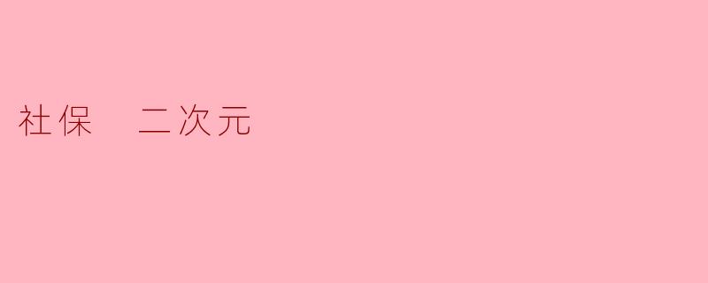 社保 二次元